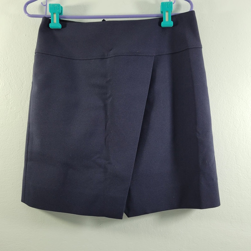 J. Crew Navy Blue Faux Wrap Mini Skirt Size 6 Fully lined 121622-0068